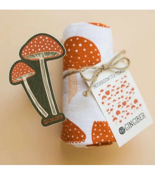 Tea Towel - mushroom Gingiber best kitchen hand towels fall funny cute