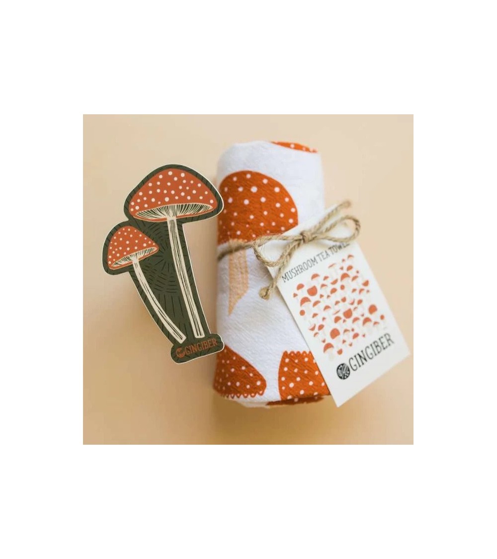Tea Towel - mushroom Gingiber best kitchen hand towels fall funny cute