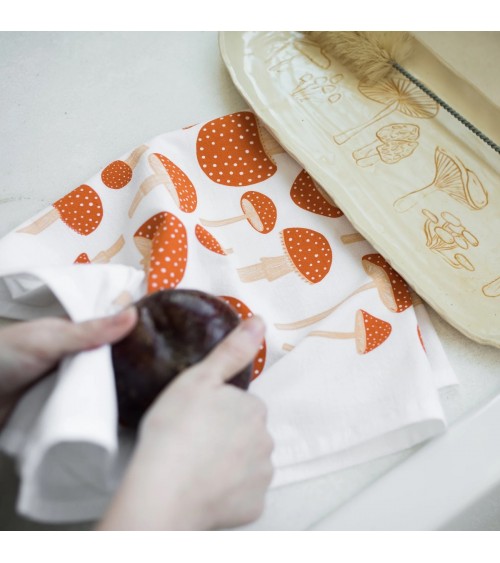 Tea Towel - mushroom Gingiber best kitchen hand towels fall funny cute