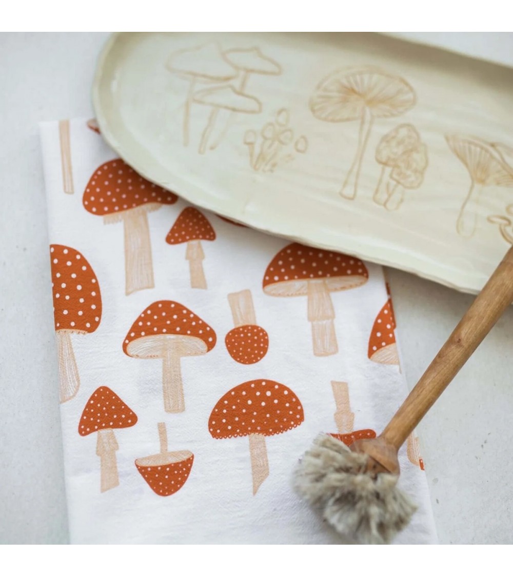 Tea Towel - mushroom Gingiber best kitchen hand towels fall funny cute