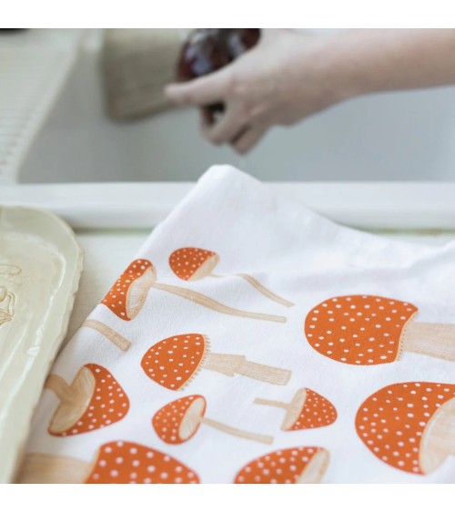 Tea Towel - mushroom Gingiber best kitchen hand towels fall funny cute