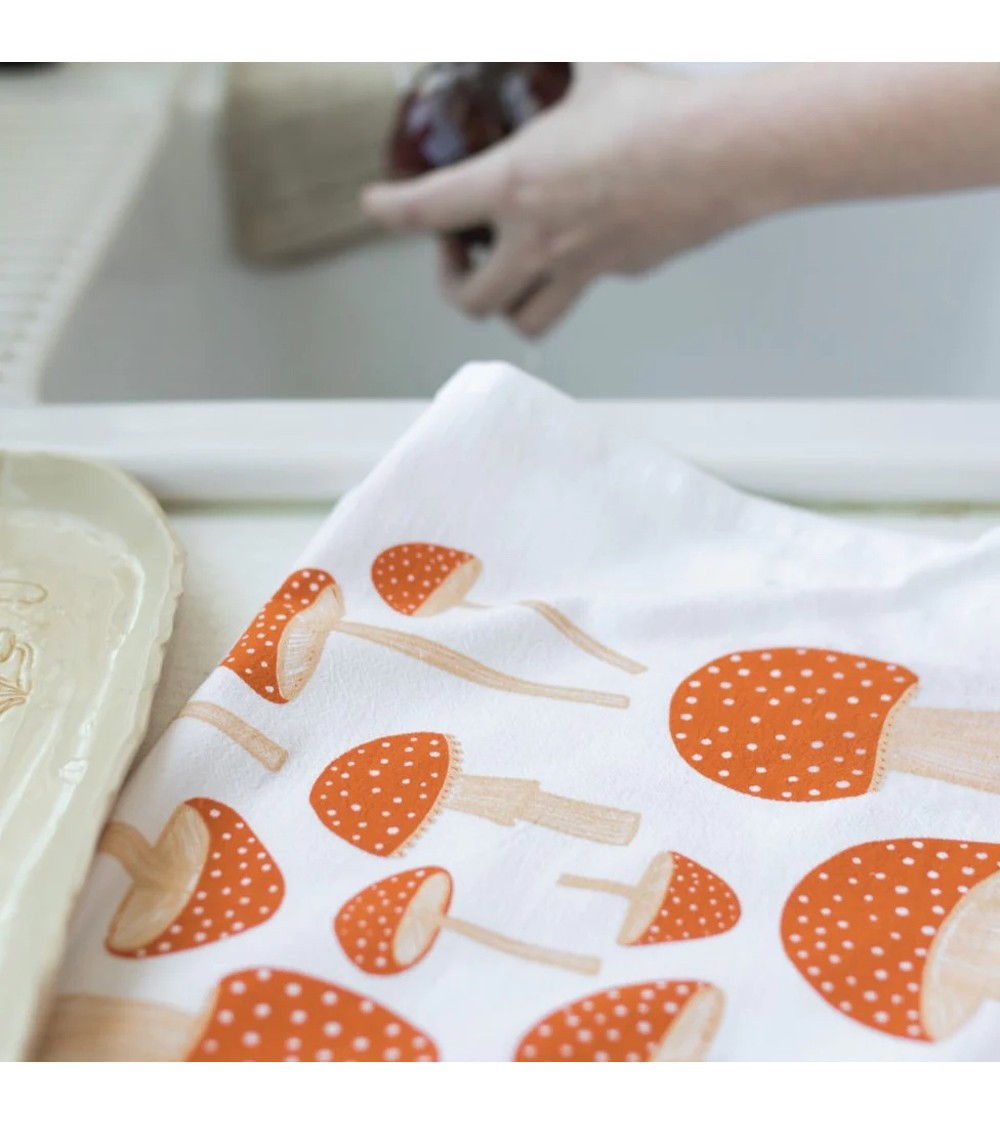 Tea Towel - mushroom Gingiber best kitchen hand towels fall funny cute