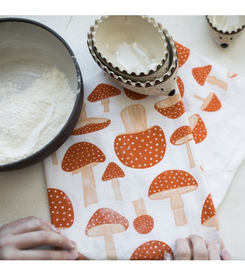 Tea Towel - mushroom Gingiber best kitchen hand towels fall funny cute