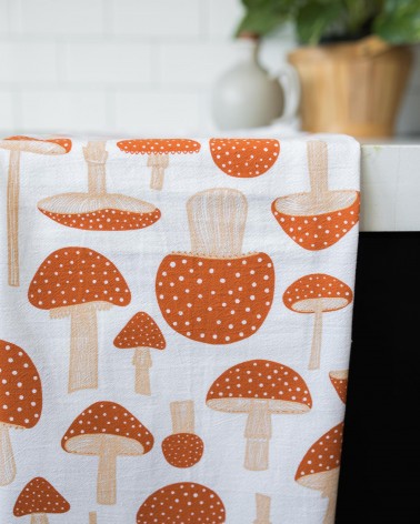 Tea Towel - mushroom Gingiber best kitchen hand towels fall funny cute