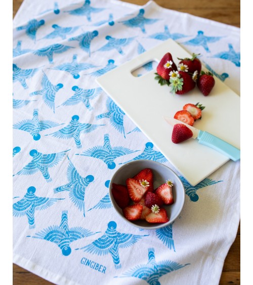 Tea Towel - Bluebird Gingiber best kitchen hand towels fall funny cute