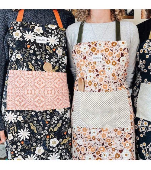 Kitchen Apron - Calico flowers Gingiber kitchen cooking women funny cute bbq aprons for men
