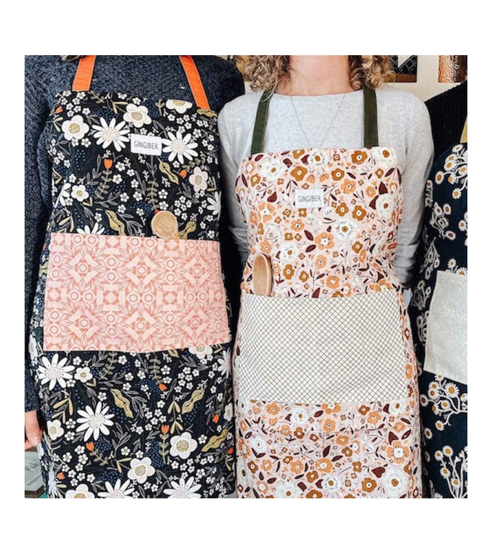 Kitchen Apron - Calico flowers Gingiber kitchen cooking women funny cute bbq aprons for men