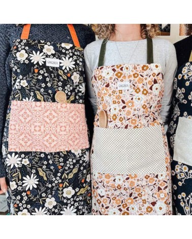 Tablier de cuisine - Calico flowers Gingiber personnalisé femme chic homme original cuisinier patissier barbecue