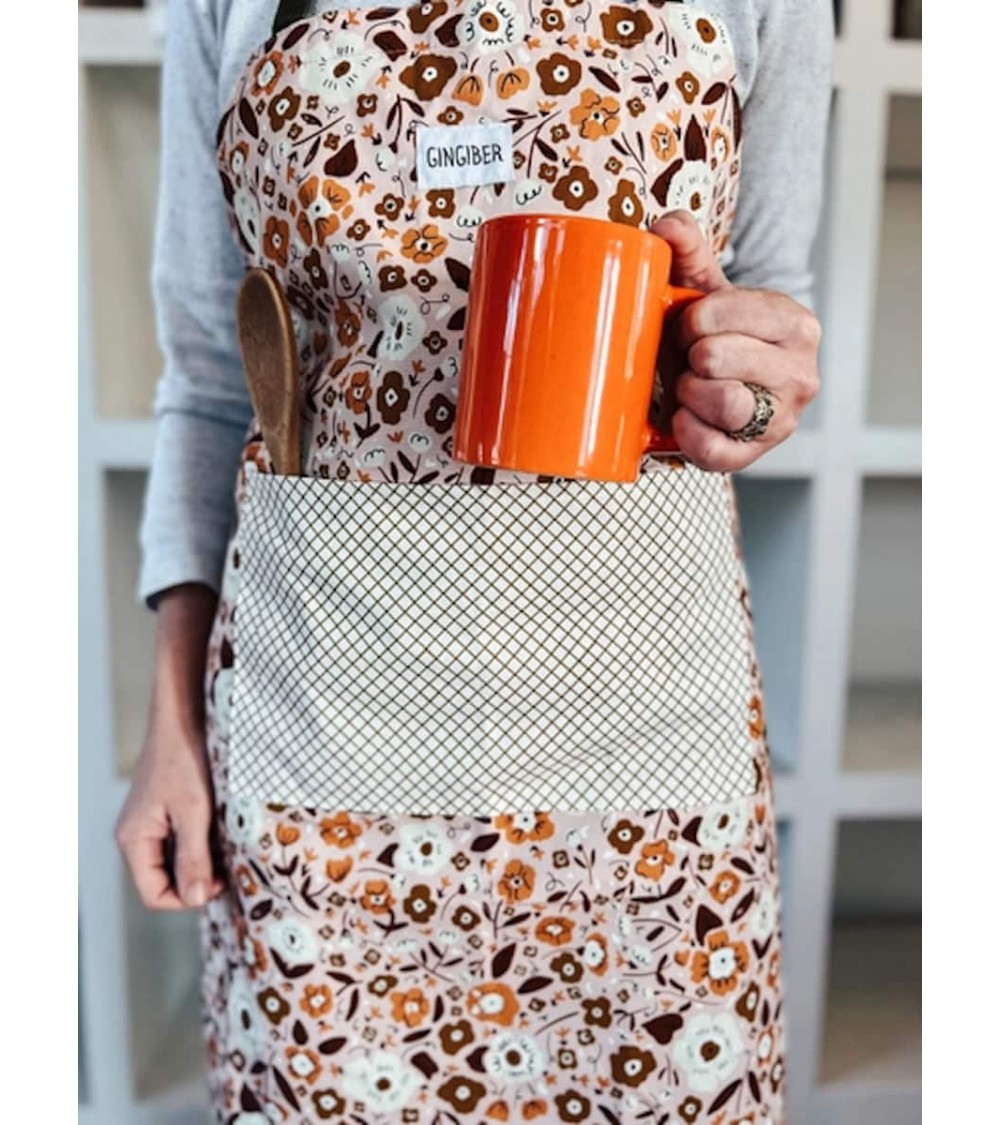 Kitchen Apron - Calico flowers Gingiber kitchen cooking women funny cute bbq aprons for men