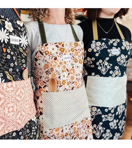 Kitchen Apron - Calico flowers Gingiber kitchen cooking women funny cute bbq aprons for men