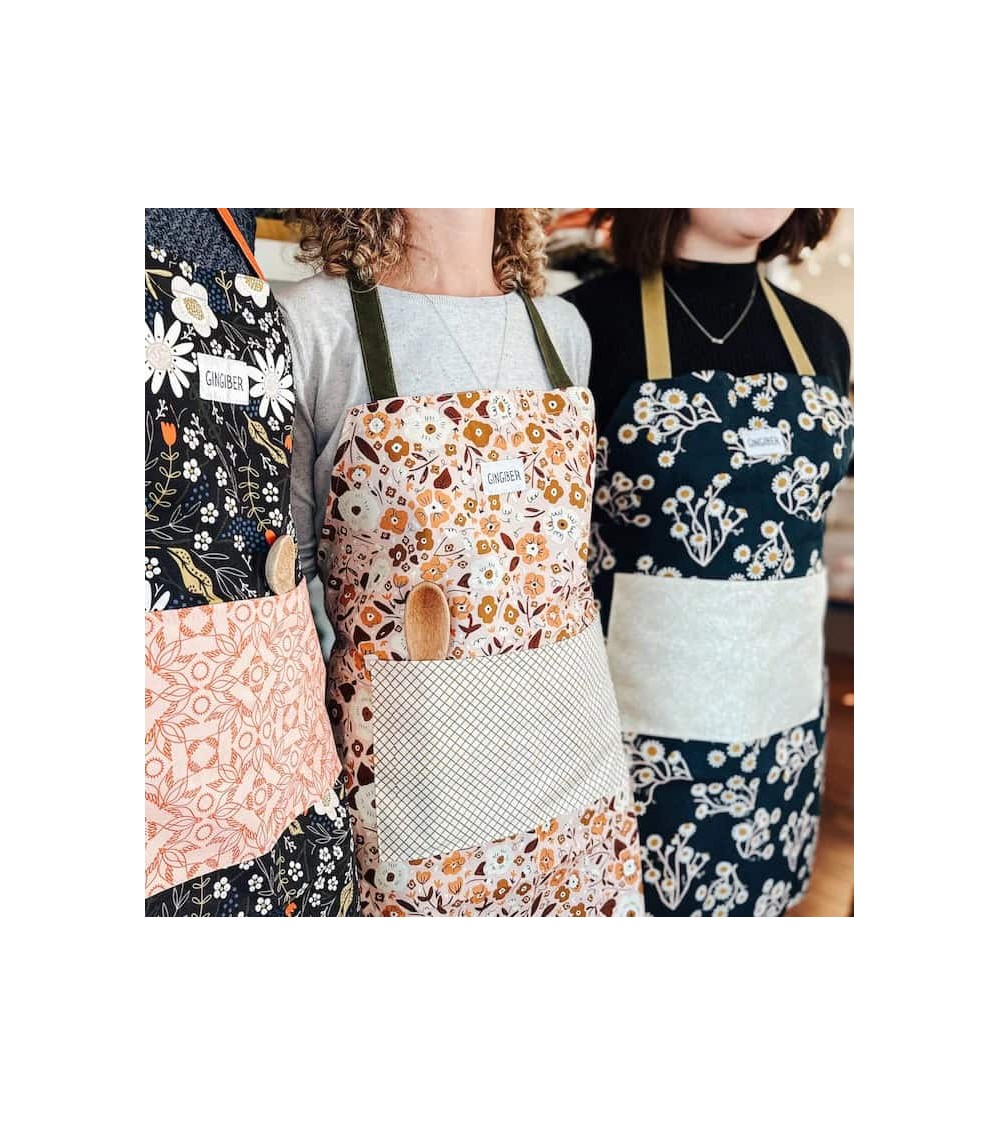 Kitchen Apron - Calico flowers Gingiber kitchen cooking women funny cute bbq aprons for men