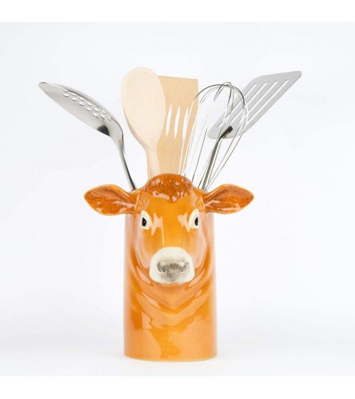 Jersey cow - Ceramic Utensil Holder Quail Ceramics
