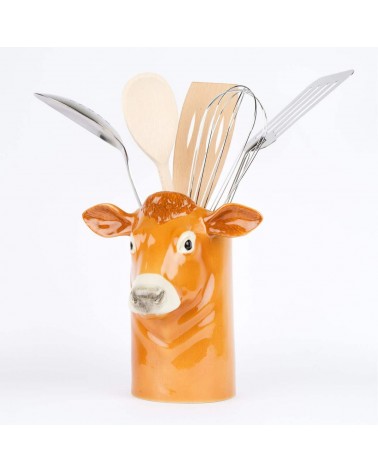 Vache - Jersiaise - Pot à ustensiles de cuisine en ceramique Quail Ceramics original suisse
