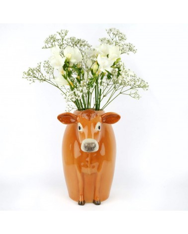 Vache - Jersiaise - Grand vase à fleurs en céramique Quail Ceramics design fleur décoratif original kitatori suisse