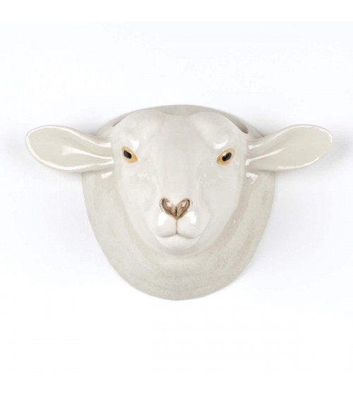 White faced suffolk sheep - ceramic Wall Vase Quail Ceramics table flower living room vase kitatori switzerland
