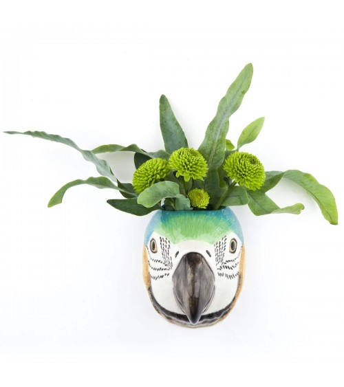 Parrot Macaw - Small ceramic Wall Vase Quail Ceramics table flower living room vase kitatori switzerland