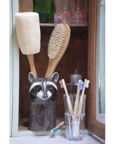 Raccoon - Ceramic Utensil Holder Quail Ceramics