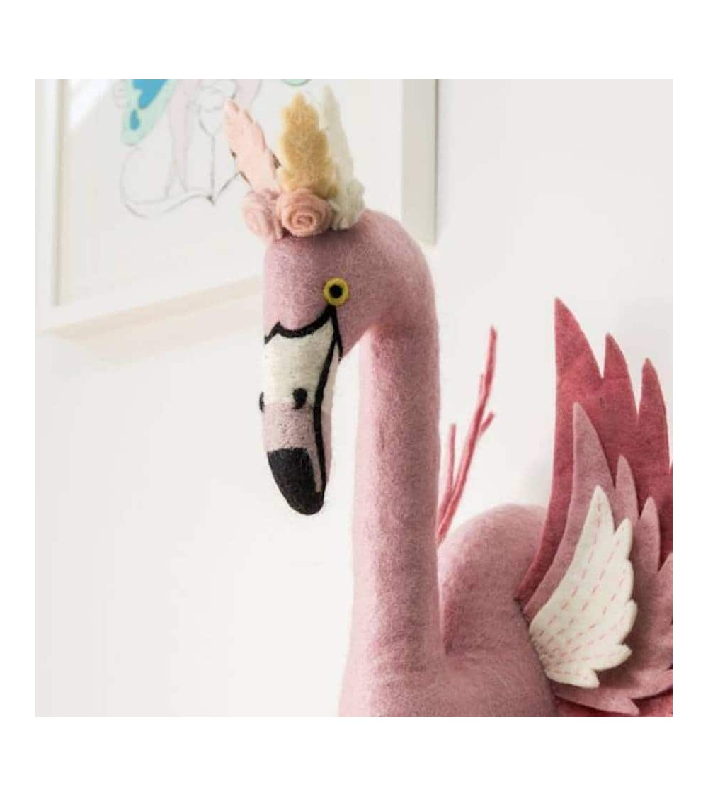 Flamingo Head with Wings - Wall decoration