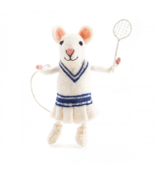 Martina, la Souris joueuse de tennis - Objet déco Sew Heart Felt original kitatori suisse