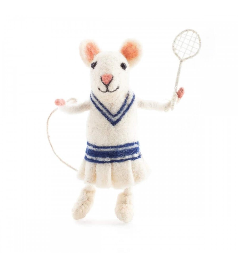 Martina, la Souris joueuse de tennis - Objet déco Sew Heart Felt original kitatori suisse