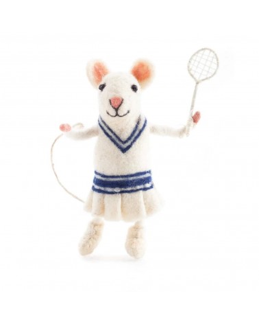 Martina, la Souris joueuse de tennis - Objet déco Sew Heart Felt original kitatori suisse