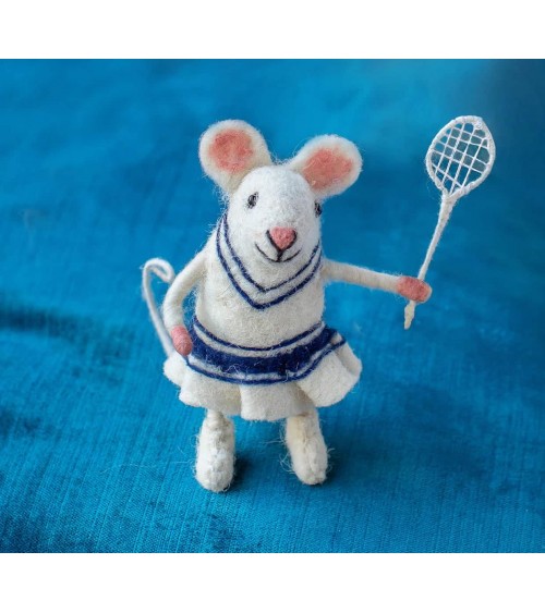 Martina, la Souris joueuse de tennis - Objet déco Sew Heart Felt original kitatori suisse