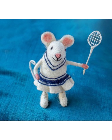 Martina, la Souris joueuse de tennis - Objet déco Sew Heart Felt original kitatori suisse