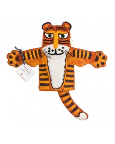 Raj the Tiger - Hand puppet Sew Heart Felt hand animal puppet on hand