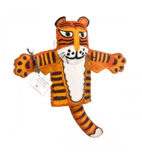 Raj the Tiger - Hand puppet Sew Heart Felt hand animal puppet on hand