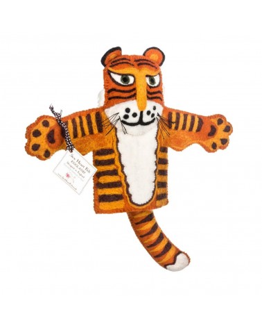 Raj the Tiger - Hand puppet Sew Heart Felt hand animal puppet on hand
