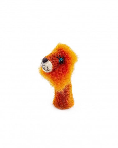 Lion - Finger puppet Sew Heart Felt hand animal puppet on hand