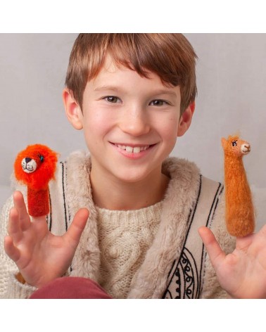 Lion - Finger puppet Sew Heart Felt hand animal puppet on hand