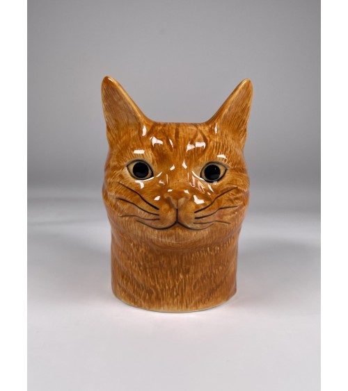 Vincent - Animal Pencil pot & Flower pot - Ginger Cat Quail Ceramics pretty pen pot holder cutlery toothbrush makeup brush