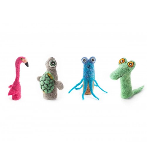 Flamingo - Fingerpuppe aus Filz Sew Heart Felt Tier hand puppe aus filz kaufen