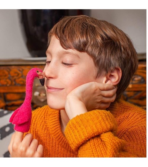 Flamingo - Fingerpuppe aus Filz Sew Heart Felt Tier hand puppe aus filz kaufen