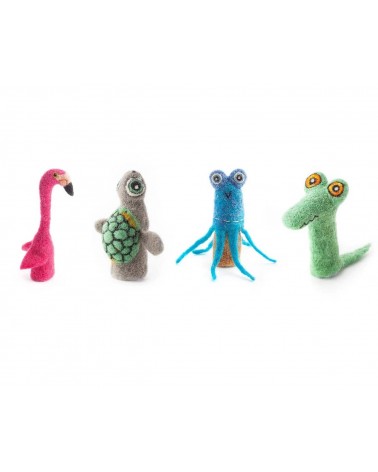 Squid - Finger puppet Sew Heart Felt hand animal puppet on hand