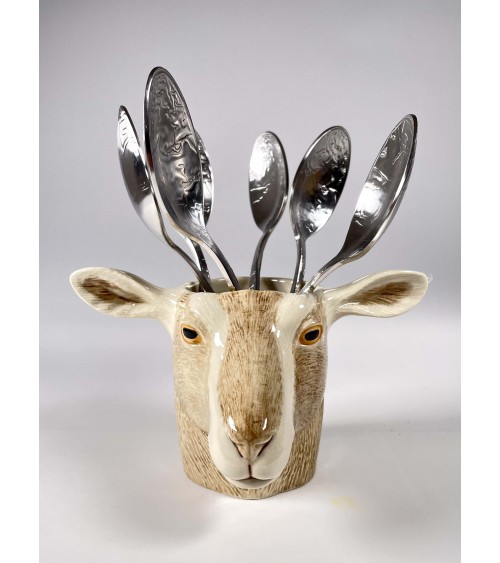 Toggenburg Goat - Animal Pencil pot & Flower pot Quail Ceramics pretty pen pot holder cutlery toothbrush makeup brush