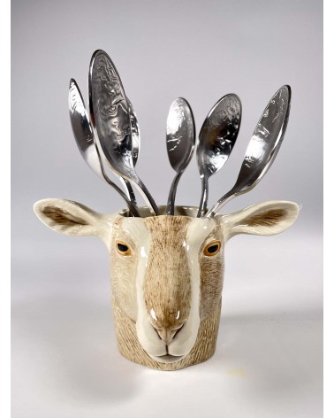 Toggenburg Goat - Animal Pencil pot & Flower pot Quail Ceramics pretty pen pot holder cutlery toothbrush makeup brush