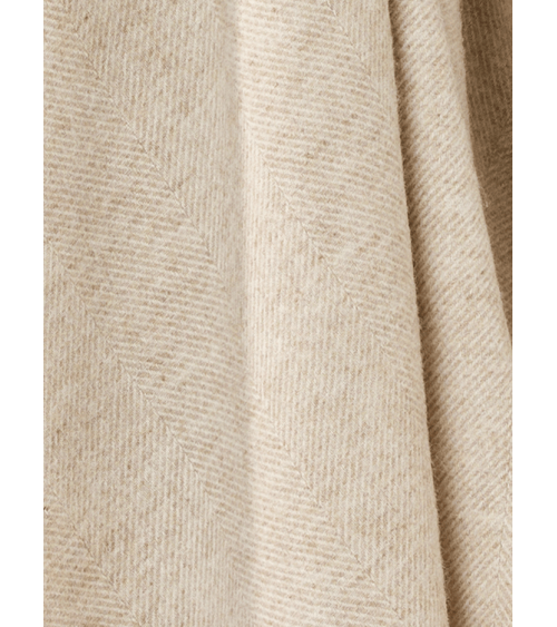 HERRINGBONE Natural - Pure new wool blanket Bronte by Moon best for sofa throw warm cozy soft