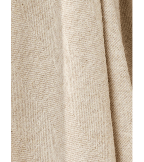 Wool Blanket HERRINGBONE Natural - Beige Sofa Throw Bronte by Moon warm cozy soft sofa throw blanket picnic throws and blankets