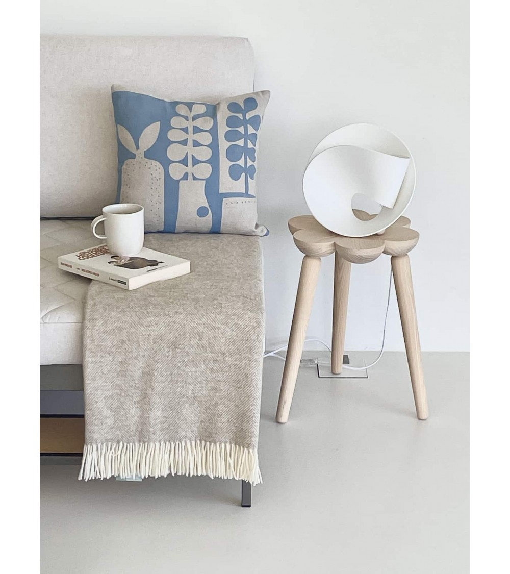 Wolldecke HERRINGBONE Natural - Beige Decke, Kuscheldecke Bronte by Moon Schafwolldecke warme Woll Decken Sofa wohndecke kaufen