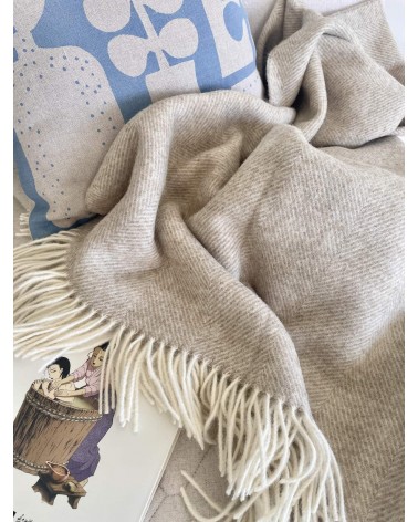 Wolldecke HERRINGBONE Natural - Beige Decke, Kuscheldecke Bronte by Moon woll decken schafwoll decke kaufen kuscheldecke fûr ...