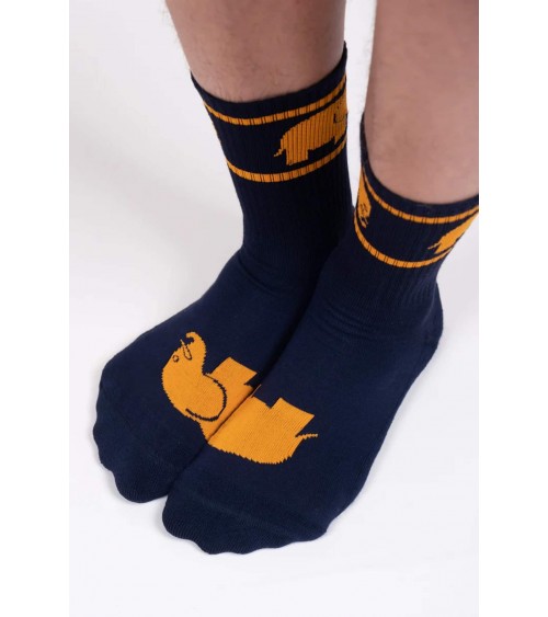 Bamboo sports socks - Navy blue Trendsplant funny crazy cute cool best pop socks for women men