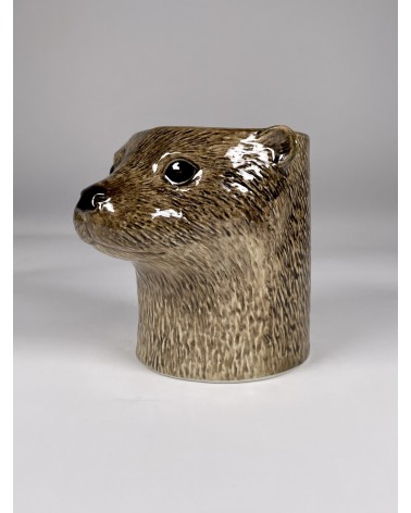 Otter - Animal Pencil pot & Flower pot Quail Ceramics pretty pen pot holder cutlery toothbrush makeup brush