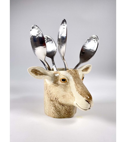 Toggenburg Goat - Animal Pencil pot & Flower pot Quail Ceramics pretty pen pot holder cutlery toothbrush makeup brush