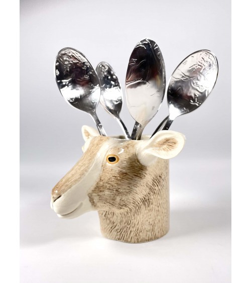 Toggenburg Goat - Animal Pencil pot & Flower pot Quail Ceramics pretty pen pot holder cutlery toothbrush makeup brush