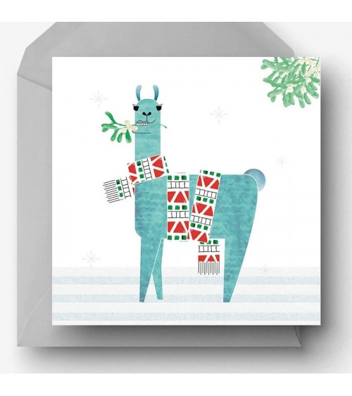 Lama a Natale - Biglietto di auguri Ellie Good illustration spiritoso auguri buon compleanno matrimonio di nascita bimbo di n...