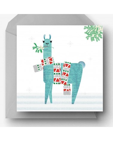 Lama a Natale - Biglietto di auguri Ellie Good illustration spiritoso auguri buon compleanno matrimonio di nascita bimbo di n...