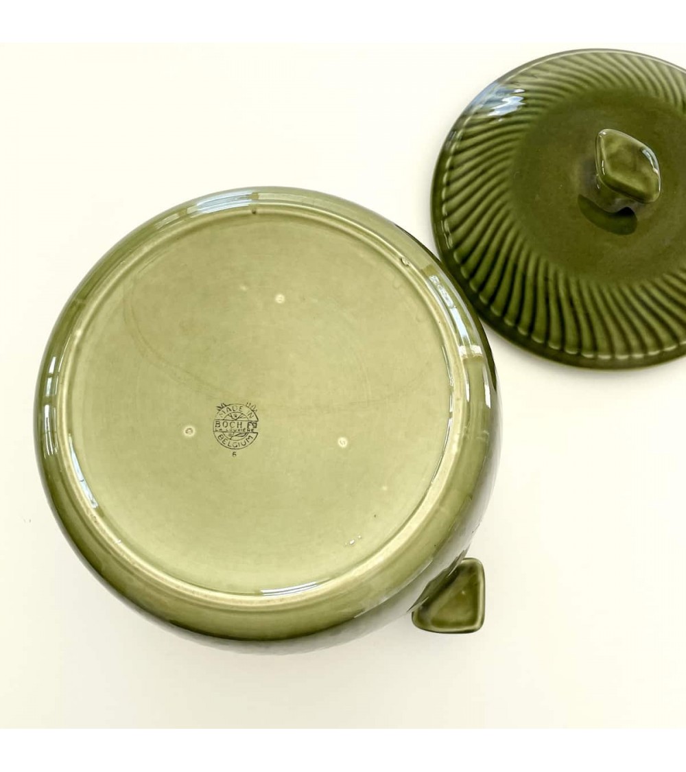Piatto con coperchio vintage - Boch Frères kitatori mobili Oggetto di design vintage svizzera