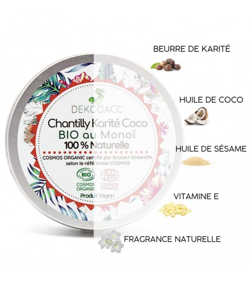 Chantilly Karité Coco au Monoï - Baume universel Dekodacc cosmetique naturel de qualité vegan